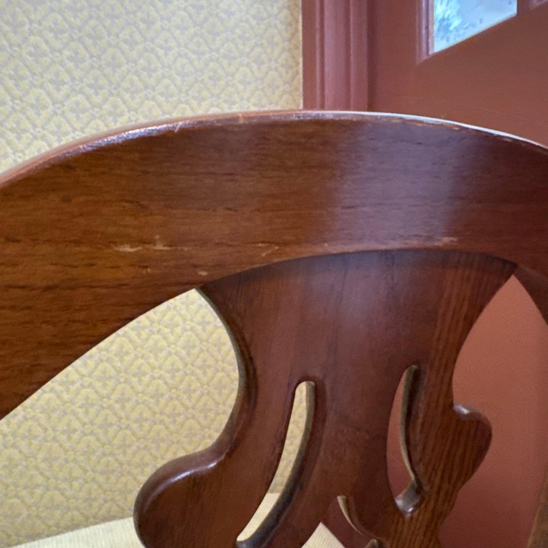 三越ブルージュ ダイニングチェア オーク材フレーム モケットファブリック