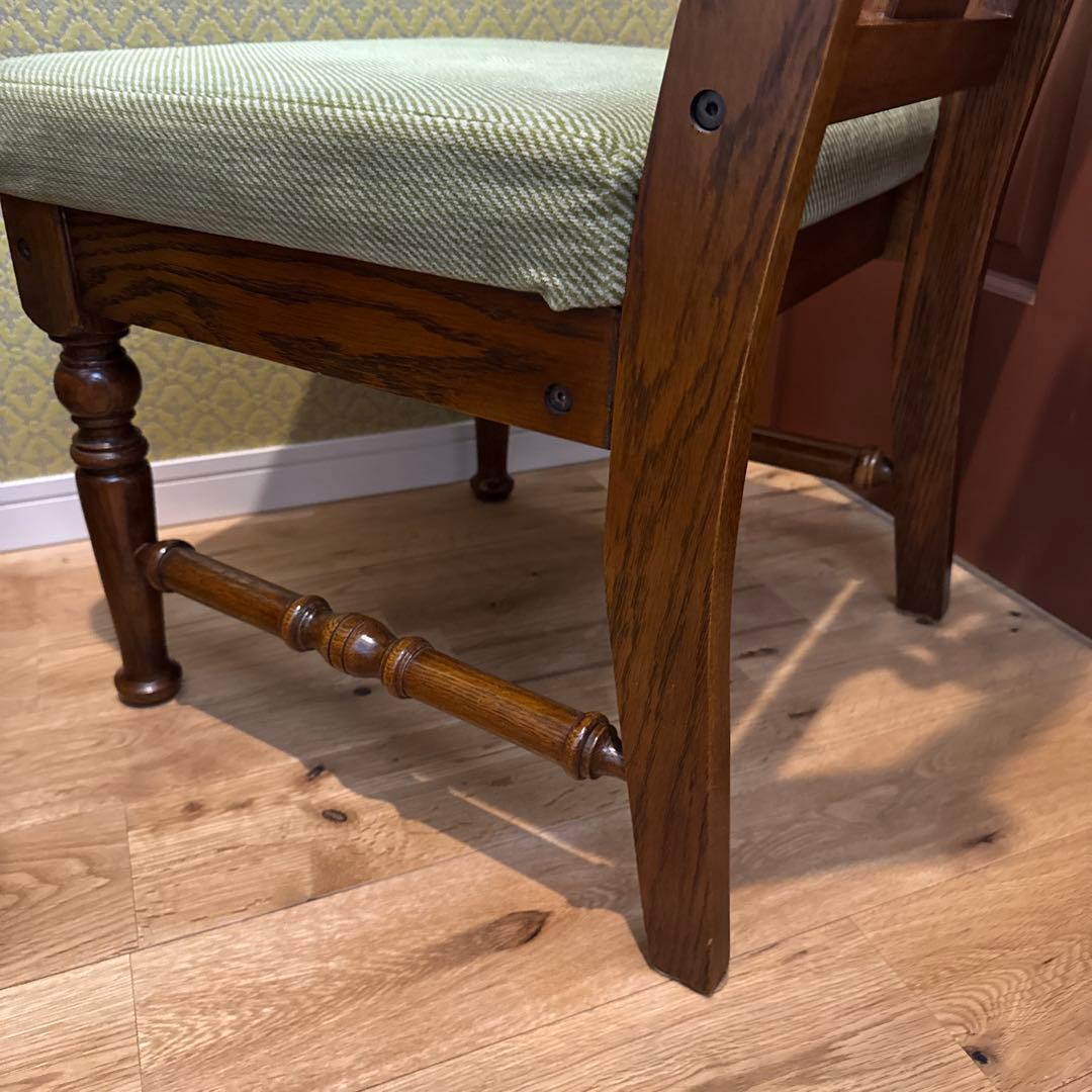 三越ブルージュ ダイニングチェア オーク材フレーム モケットファブリック