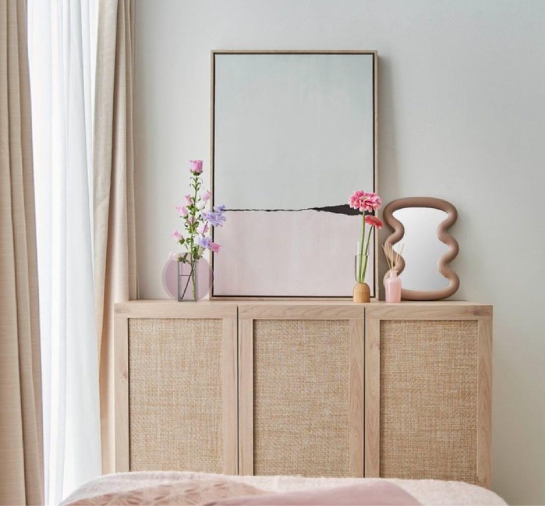 ナチュラルウッドキャビネット 3扉付き