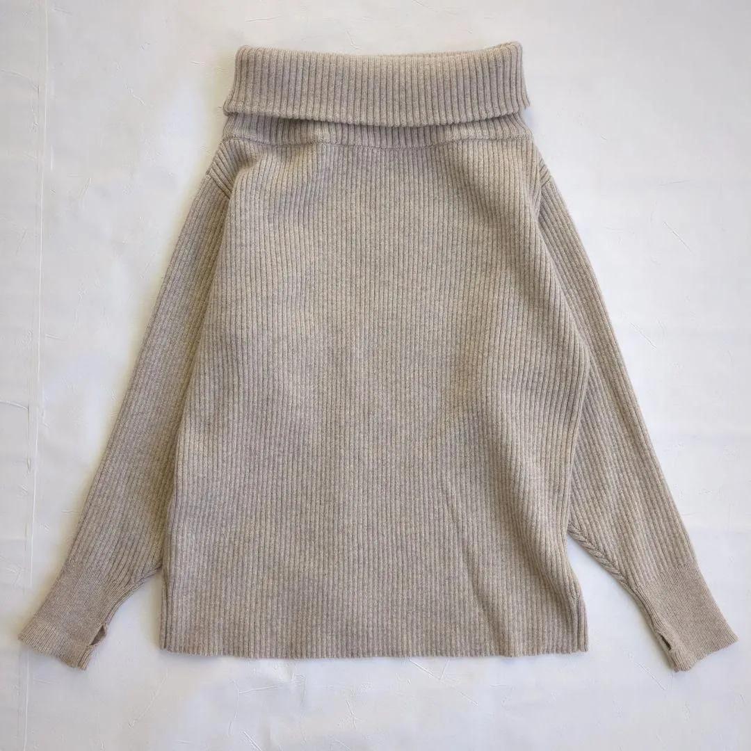 美品 アニュアンス ラクーンミックス オフショルニット プルオーバー 肩出し