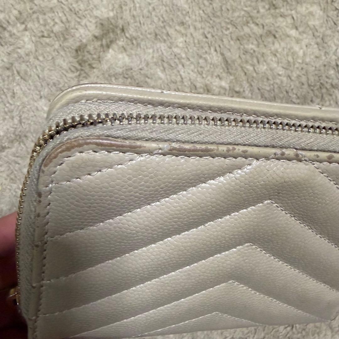 サンローラン　財布　SAINT LAURENT ベージュ　二つ折り財布