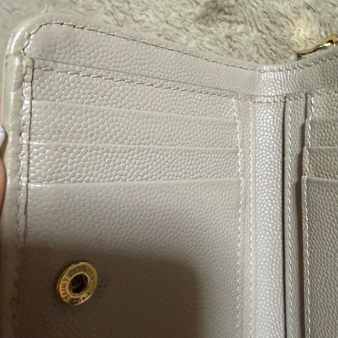 サンローラン　財布　SAINT LAURENT ベージュ　二つ折り財布