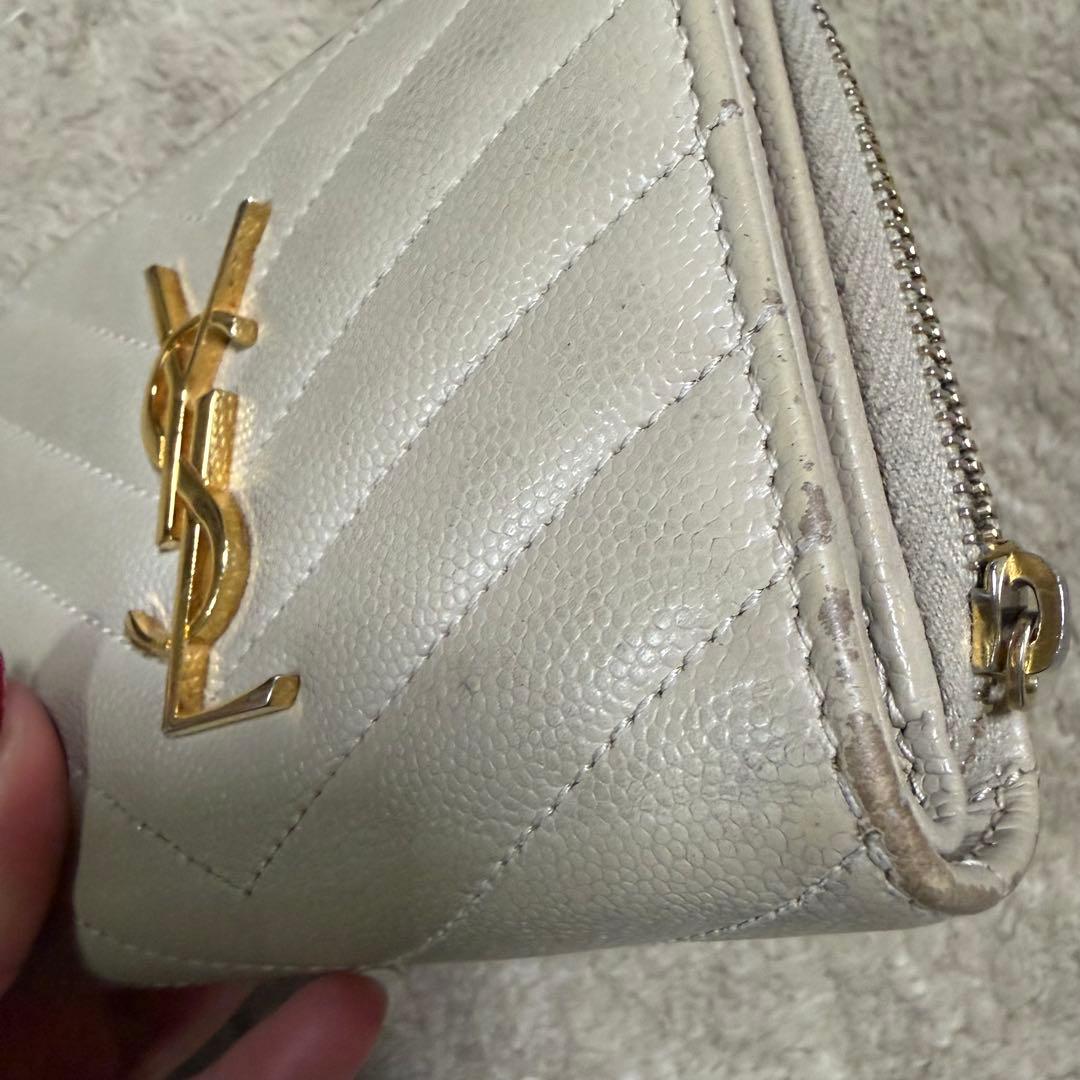 サンローラン　財布　SAINT LAURENT ベージュ　二つ折り財布