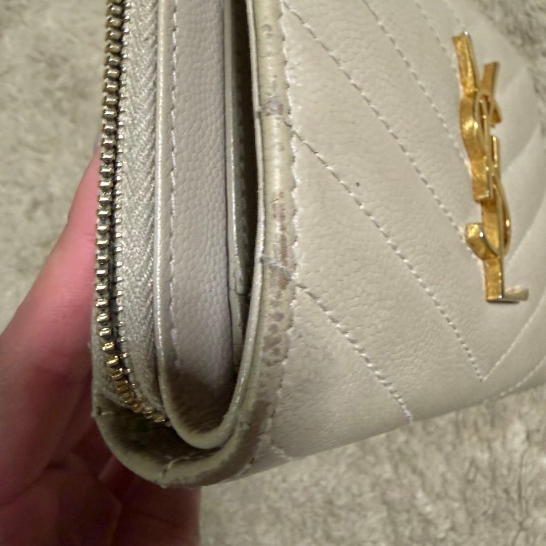 サンローラン　財布　SAINT LAURENT ベージュ　二つ折り財布