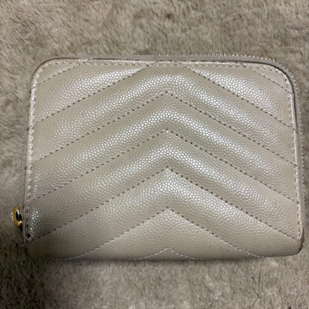 サンローラン　財布　SAINT LAURENT ベージュ　二つ折り財布