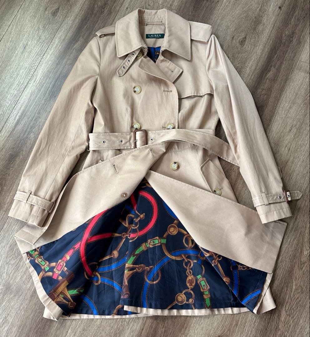 ローレン ラルフローレン トレンチコート 裏総柄 XS(S〜M)