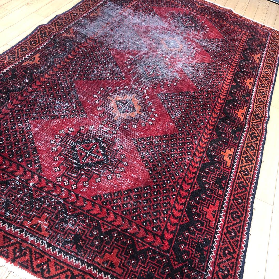 ペルシャ絨毯 ペルシャヴィンテージラグ 207x123 手織り オールド