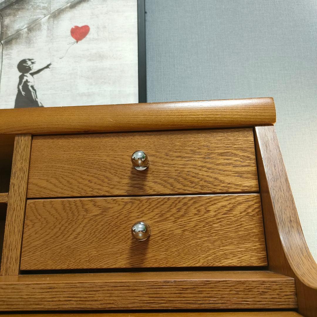 小島工芸 ライティングデスク オーク材 欧スタイル