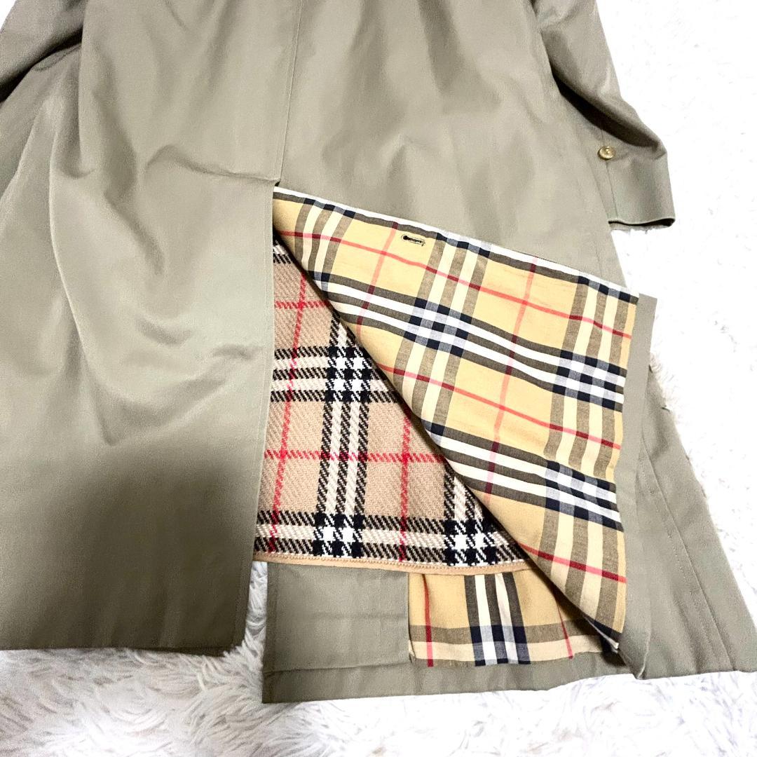美品　バーバリー　ノバチェック　ステンカラーコート　インナー付き　M