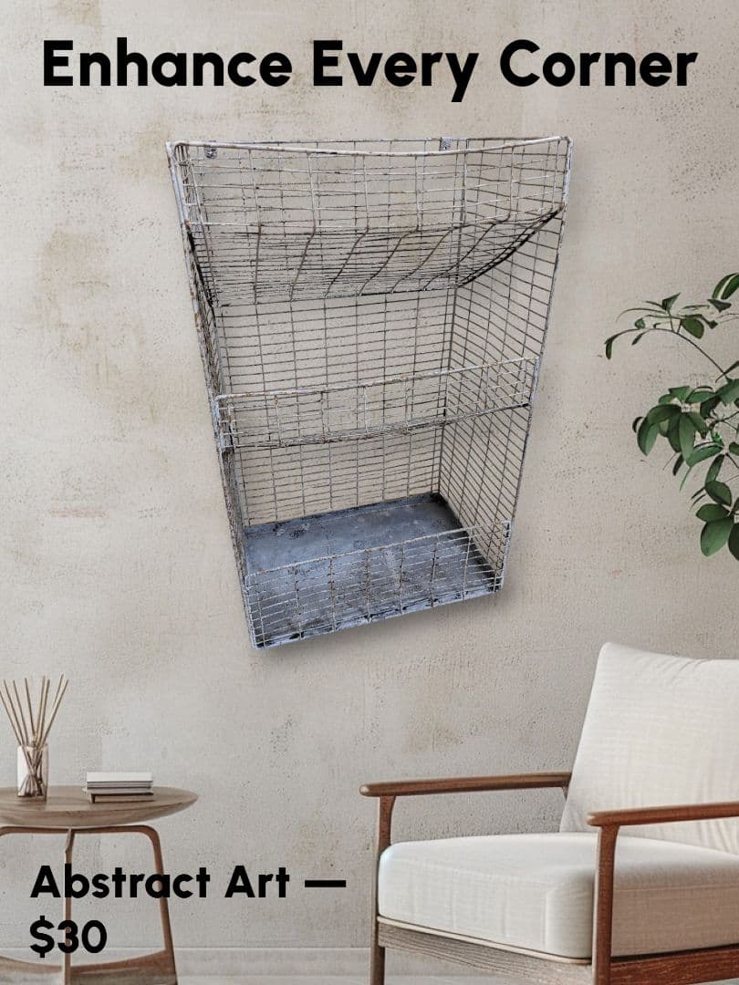 シャビー　昭和レトロ　金属製ワイヤーラック　使い方はあなた次第