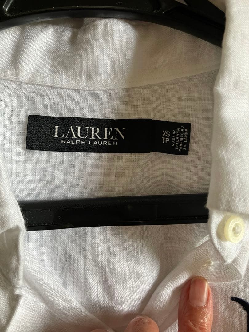 ローレン　ラルフローレン リネン　ブラウス　ロゴ入り
