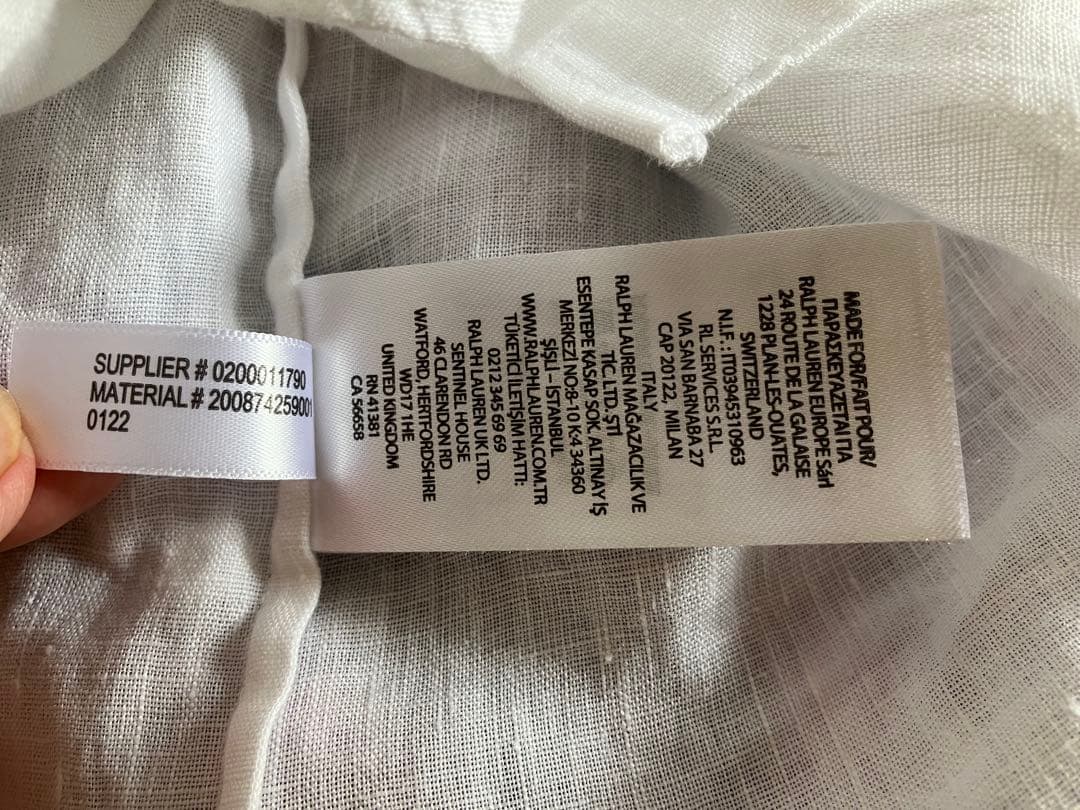 ローレン　ラルフローレン リネン　ブラウス　ロゴ入り