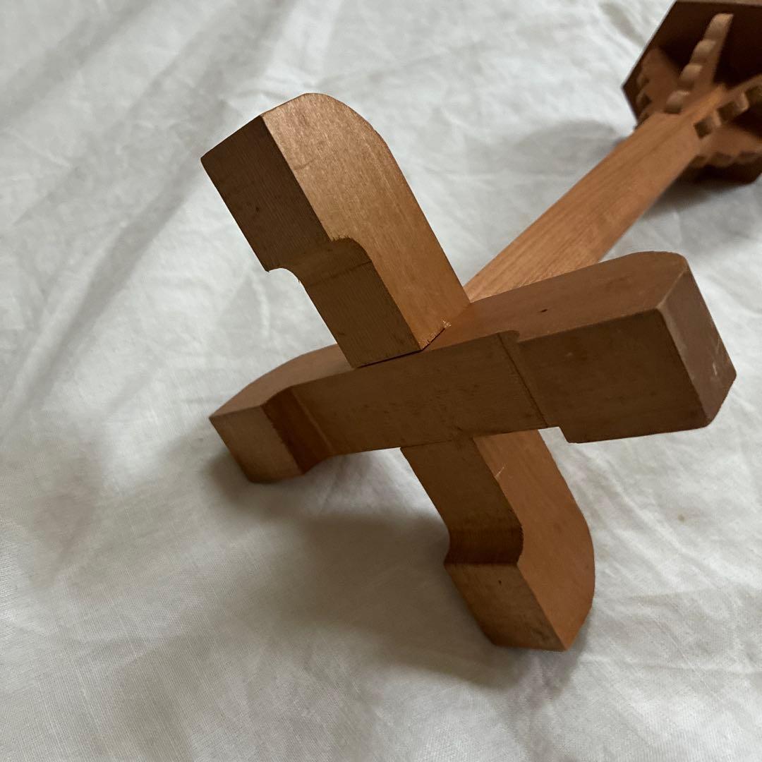 アンティークフランス　蝋燭台　木製一本