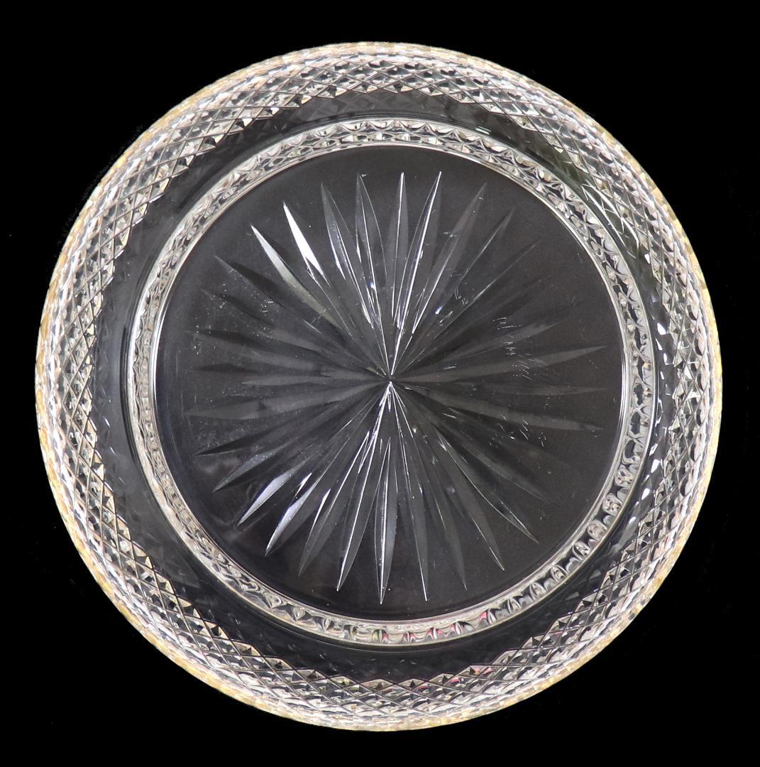 オールド・バカラ 明治～大正時代 春海商店特注 金装飾霰切子大鉢 ギヤマン