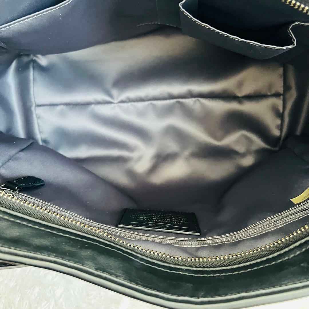 COACH コーチ トートバッグ メッシュ レザー ブラック