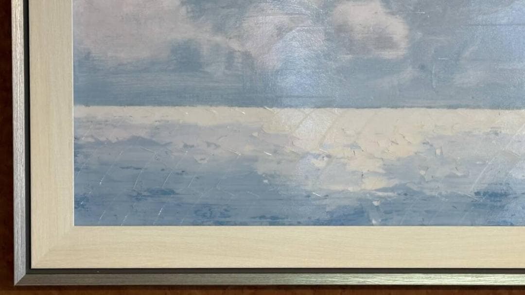 大型軽量 海と空のアートフレーム 「スパークリング シー」海・オーシャン・船・雲