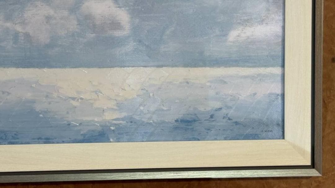 大型軽量 海と空のアートフレーム 「スパークリング シー」海・オーシャン・船・雲