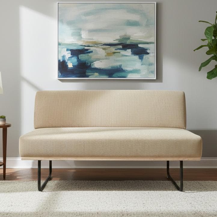 送料無料【新品】幅105cm コーデュロイアイアン脚 北欧 モダン