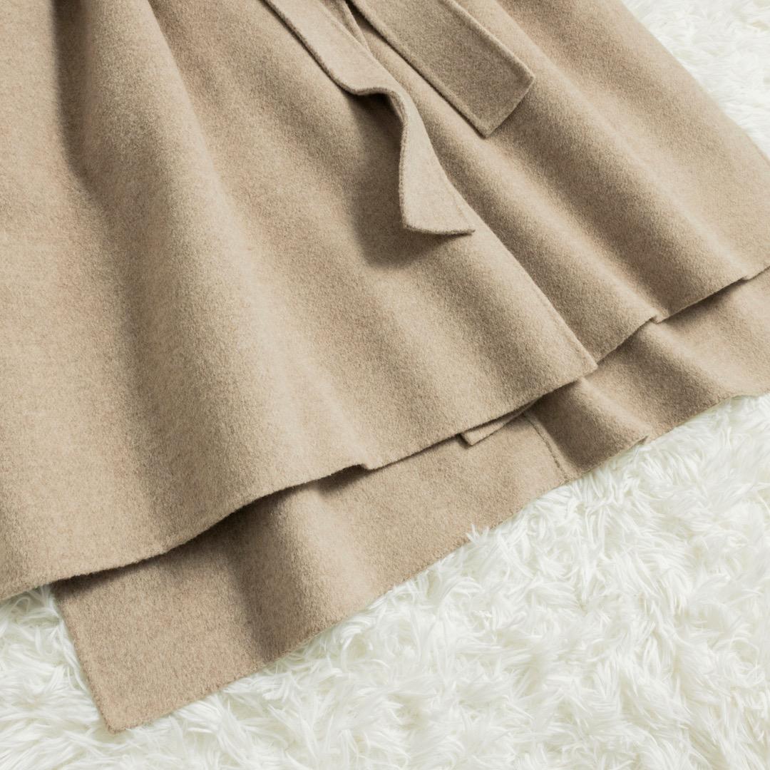美品 GALLARDAGALANTE カシミヤハーフワイドコート ベージュ