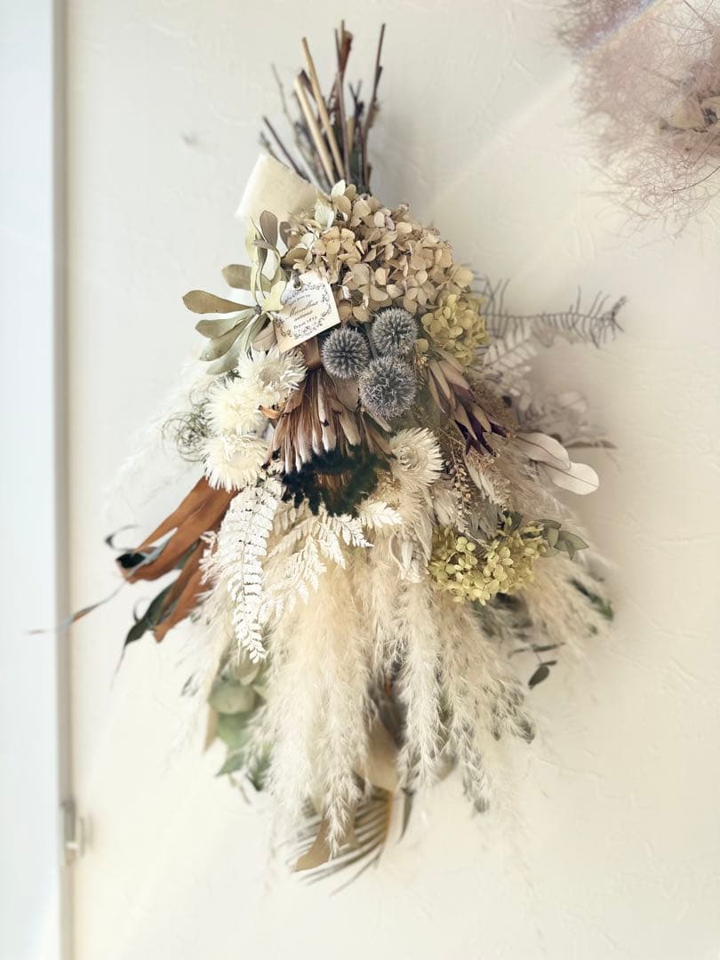 ＊プロテアとパンパスグラスのアンティークスワッグ＊　73㌢　ネイティブフラワー