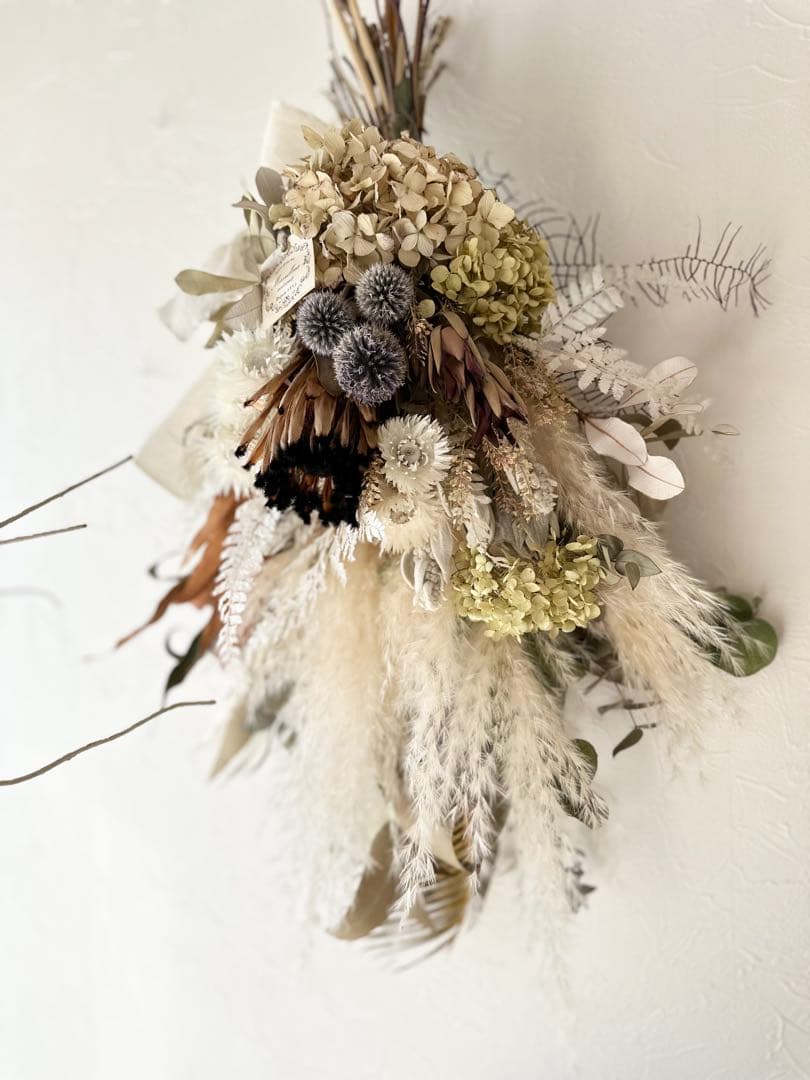 ＊プロテアとパンパスグラスのアンティークスワッグ＊　73㌢　ネイティブフラワー