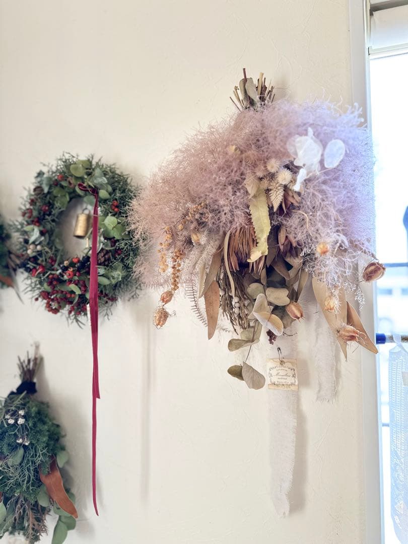 ＊プロテアとパンパスグラスのアンティークスワッグ＊　73㌢　ネイティブフラワー