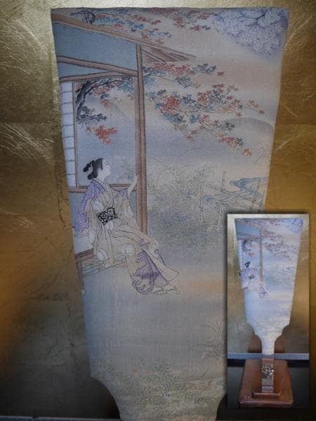 古布江戸縮緬 羽子板 元禄美人 在銘