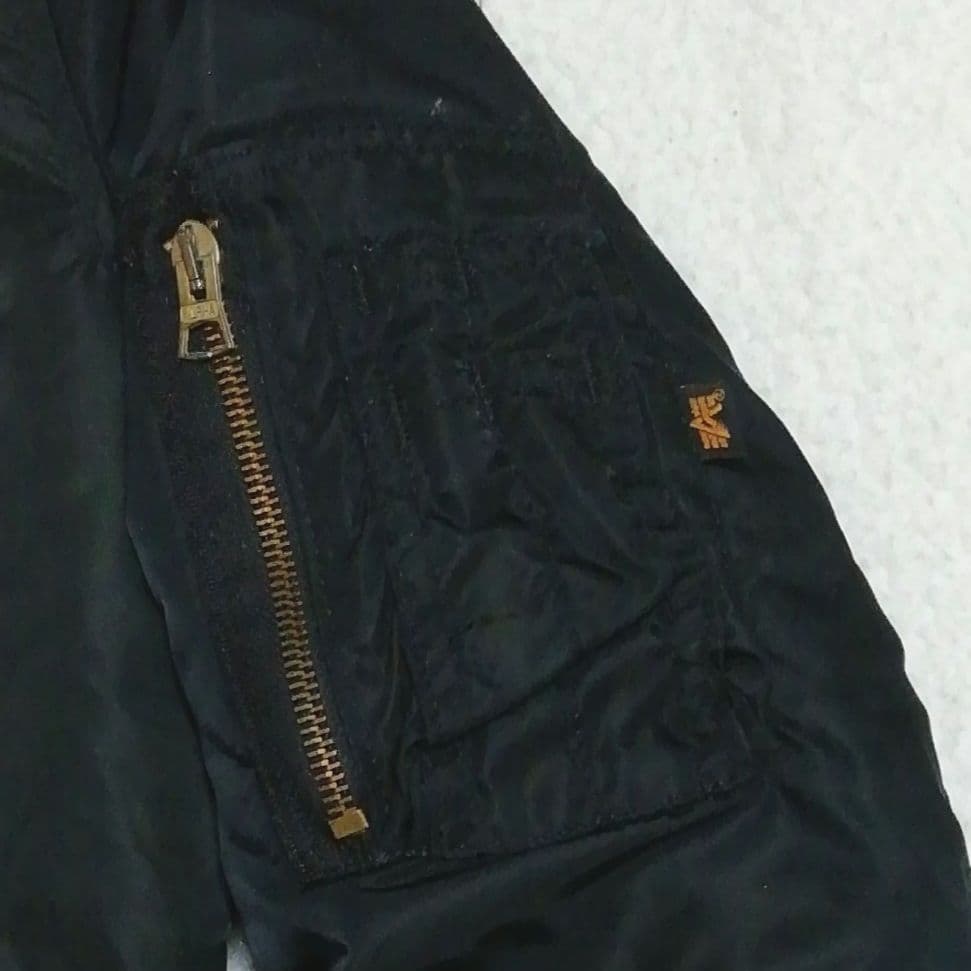 USA製 アルファインダストリーズ MA-1ジャケット(S)90s ブラック色