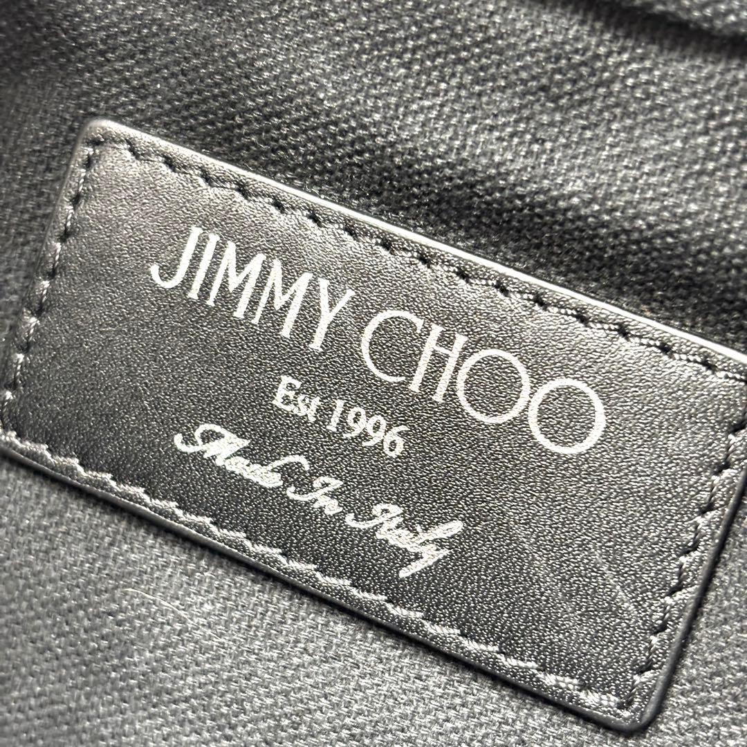 美品 ジミーチュウ ボディバッグ レザー ロゴ スタッズ スター 斜め掛け 黒