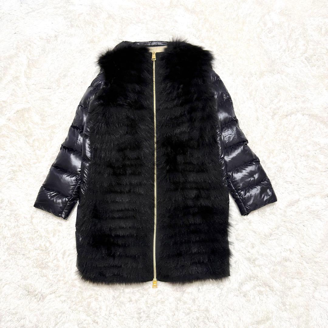 HERNO 2way リアルファー 切り替え ダウンジャケット ダウンベスト