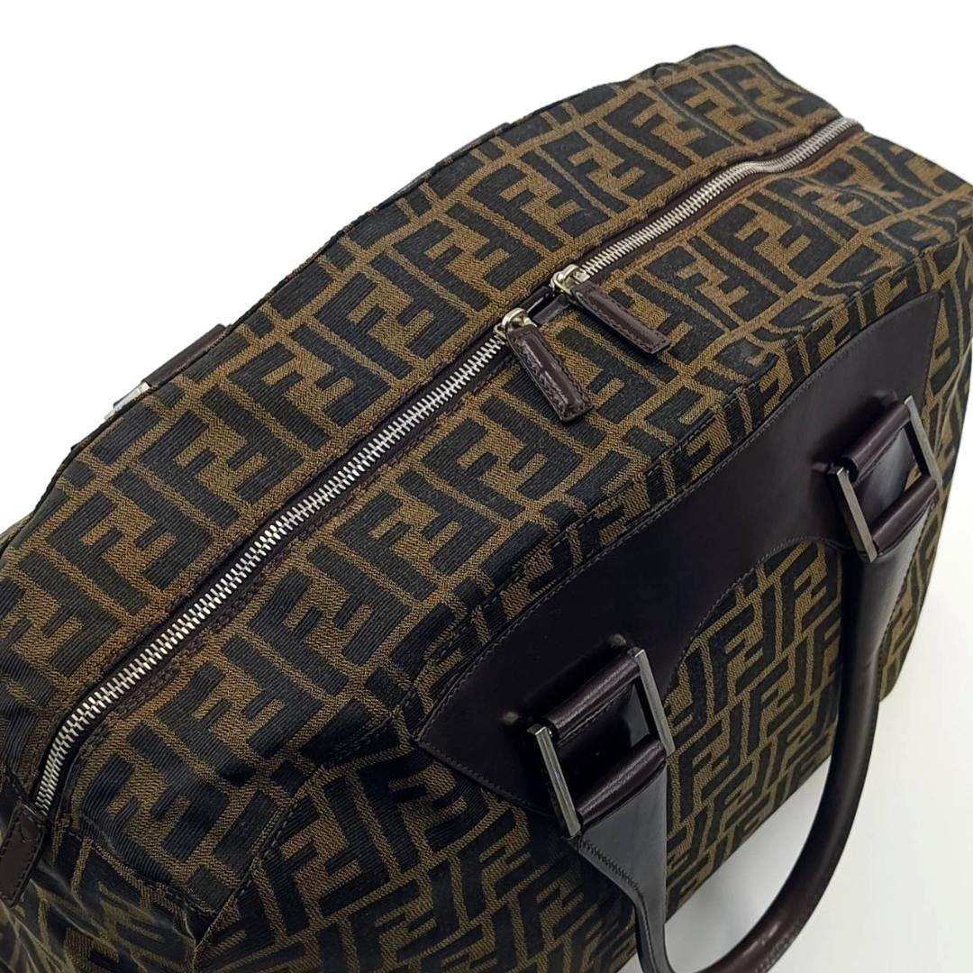 ✨希少✨フェンディ ズッカ 大容量 ボストンバッグ キャンバス レザー ブラウン