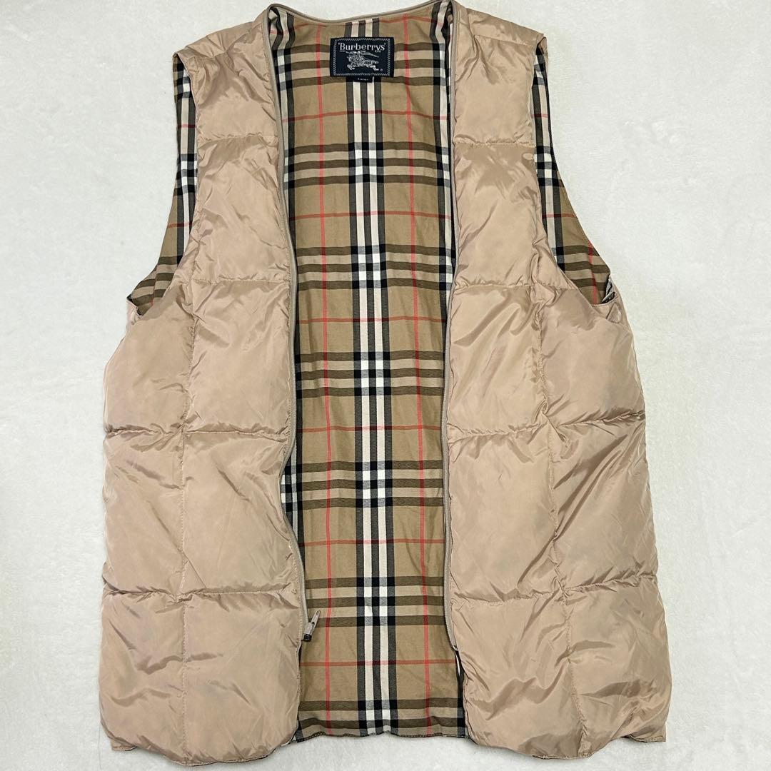 美品 バーバリー ノバチェック ダウンライナー ステンカラーコートL 90s古着