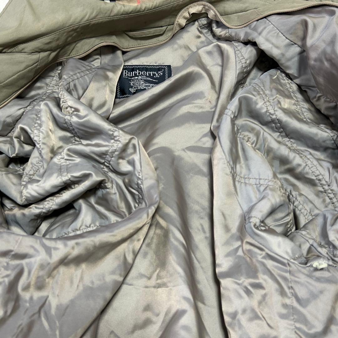 美品 バーバリー ノバチェック ダウンライナー ステンカラーコートL 90s古着