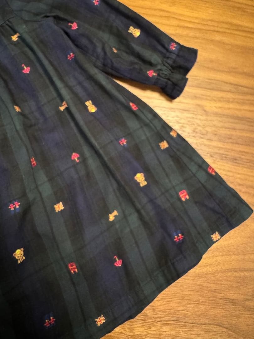 ファミリア ワンピース 80サイズ チェック ブラックウォッチ