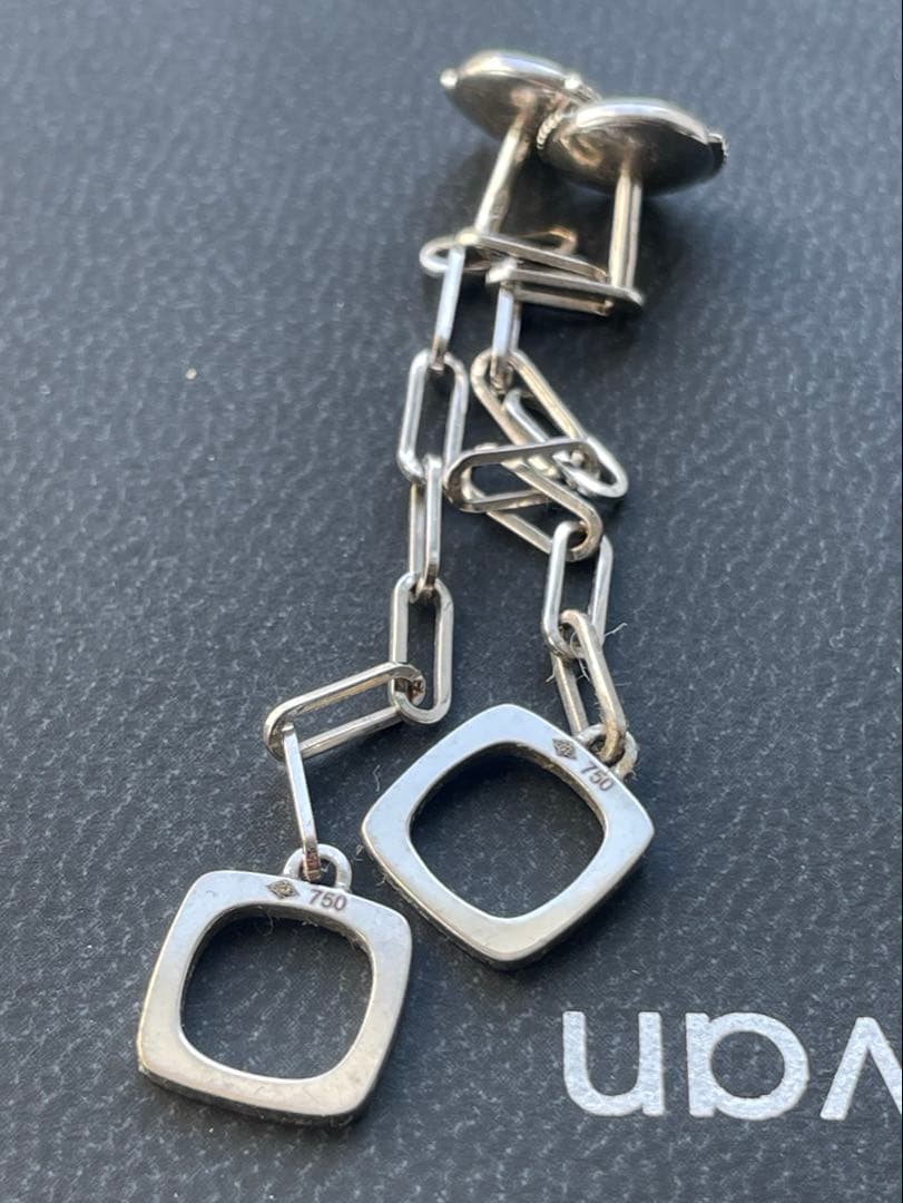 最終価格dinh van ディンヴァン WGチェーンピアス 専用ボックス付き