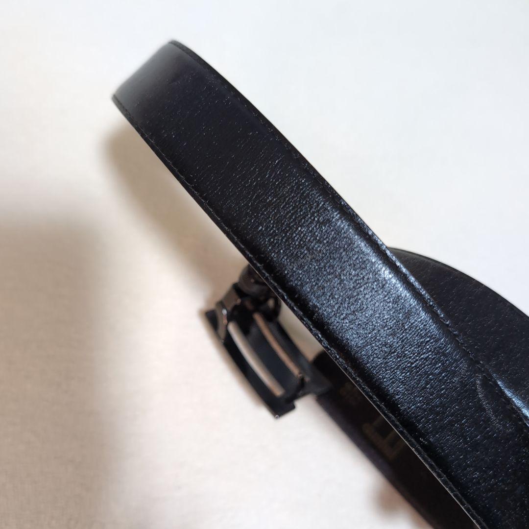 BURBERRY クロームブラックバックル カーフレザーベルト別ブランド