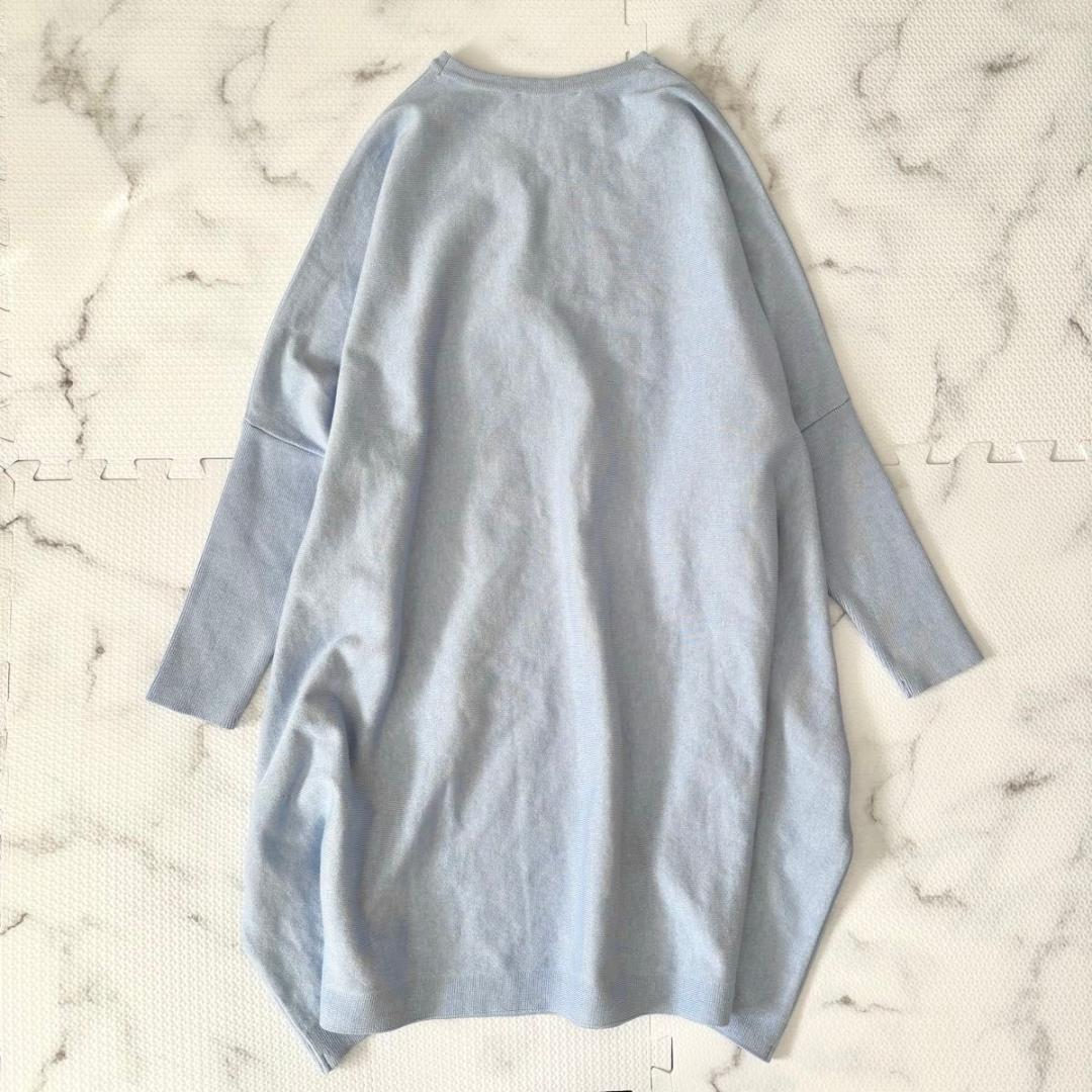 BEARDSLEY BIGニット　ブルー　ビアズリー　長袖　チュニック　水色