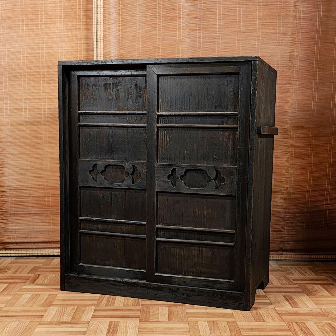 水屋　食器棚　引戸棚　昭和レトロ　木箱　古家具