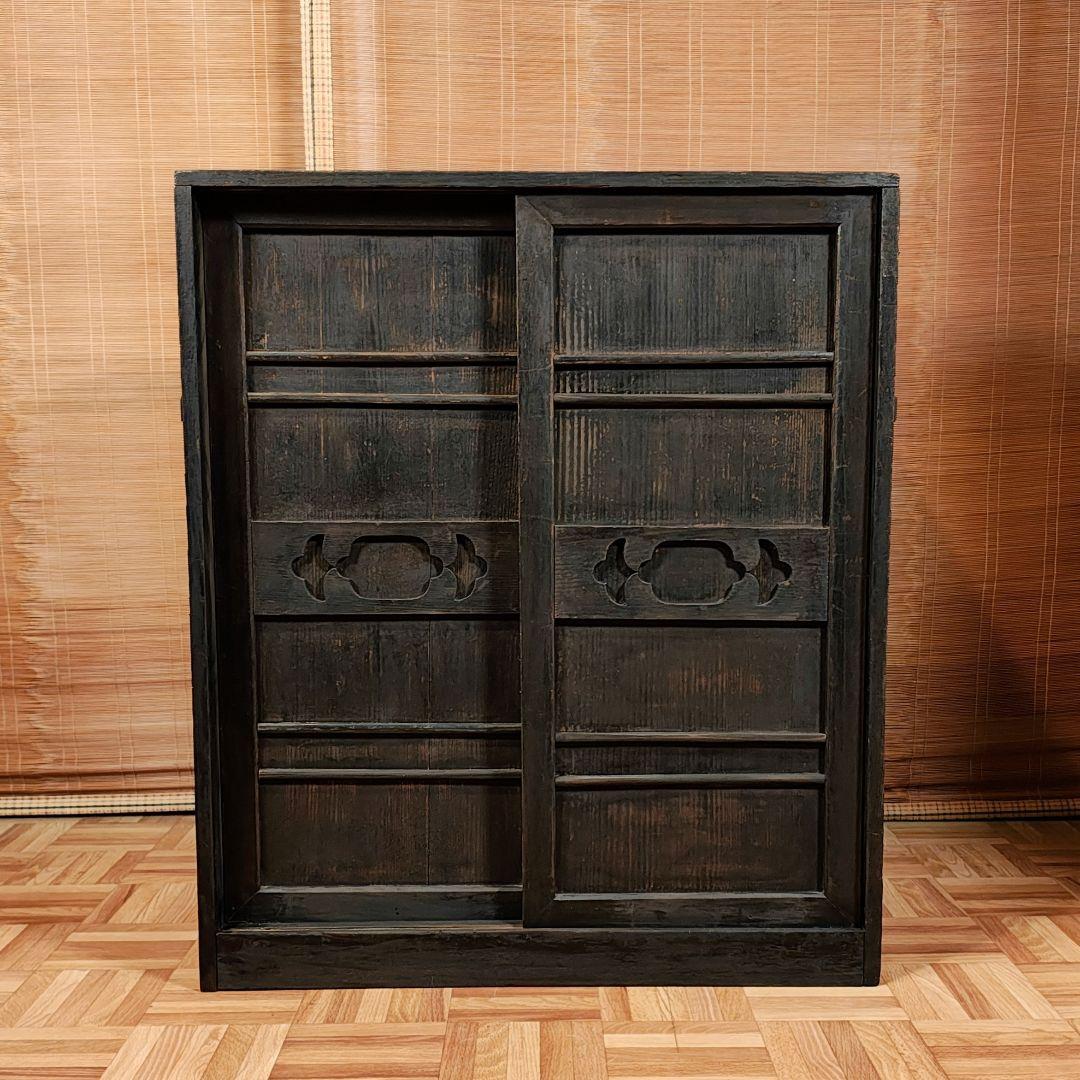 水屋　食器棚　引戸棚　昭和レトロ　木箱　古家具