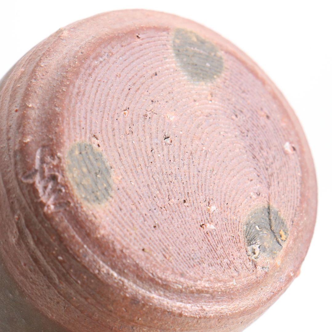 市野克明作 丹波焼 肩衝茶入 段七宝仕覆 茶道具 共箱　V913　N9