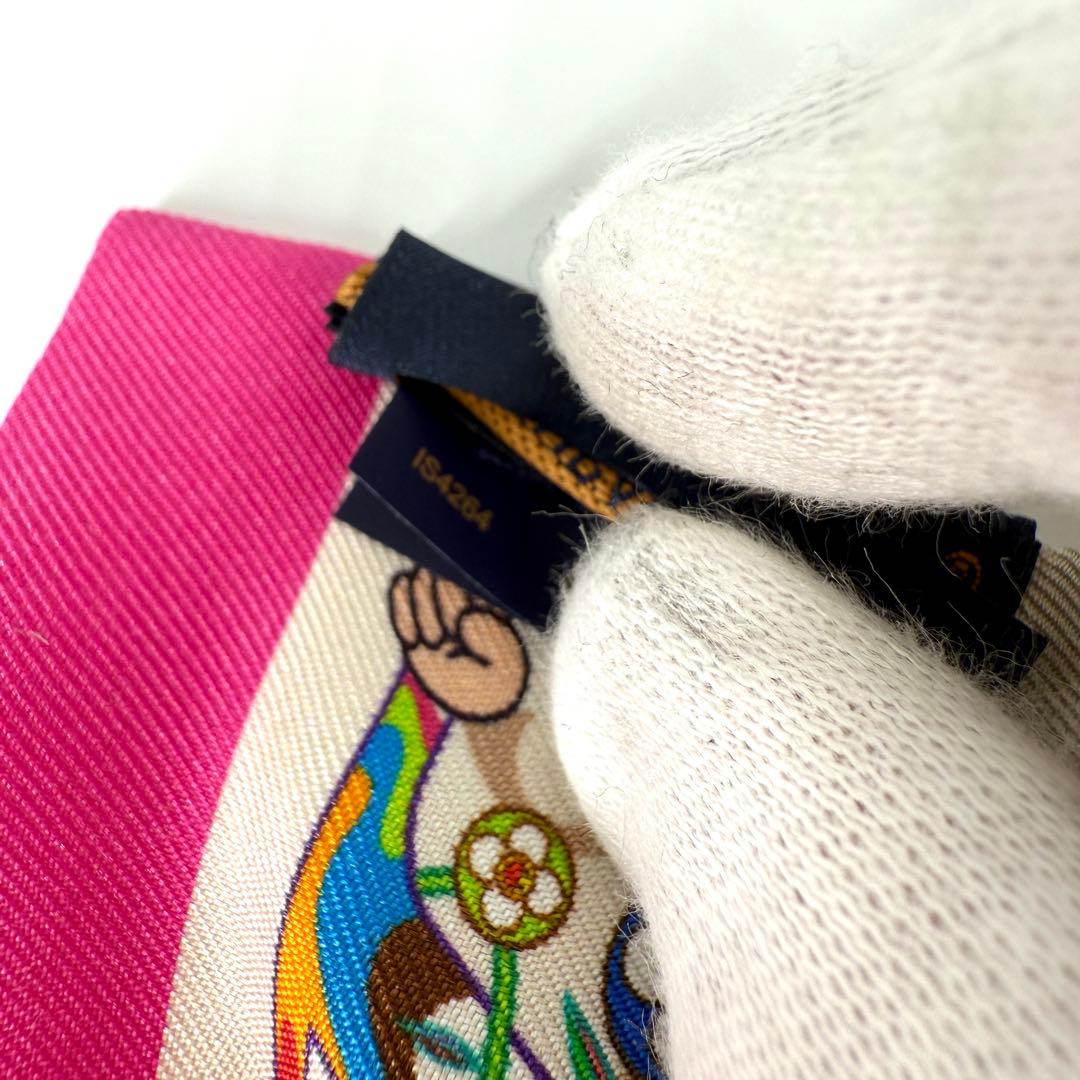 美品 ルイヴィトン 村上隆 バンドー スーパーフラット lv tm スカーフ