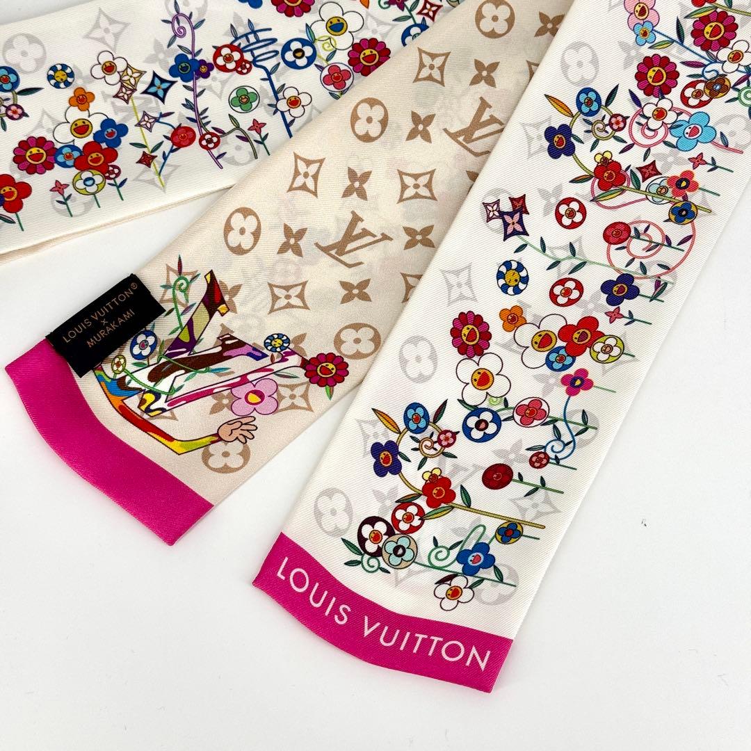 美品 ルイヴィトン 村上隆 バンドー スーパーフラット lv tm スカーフ
