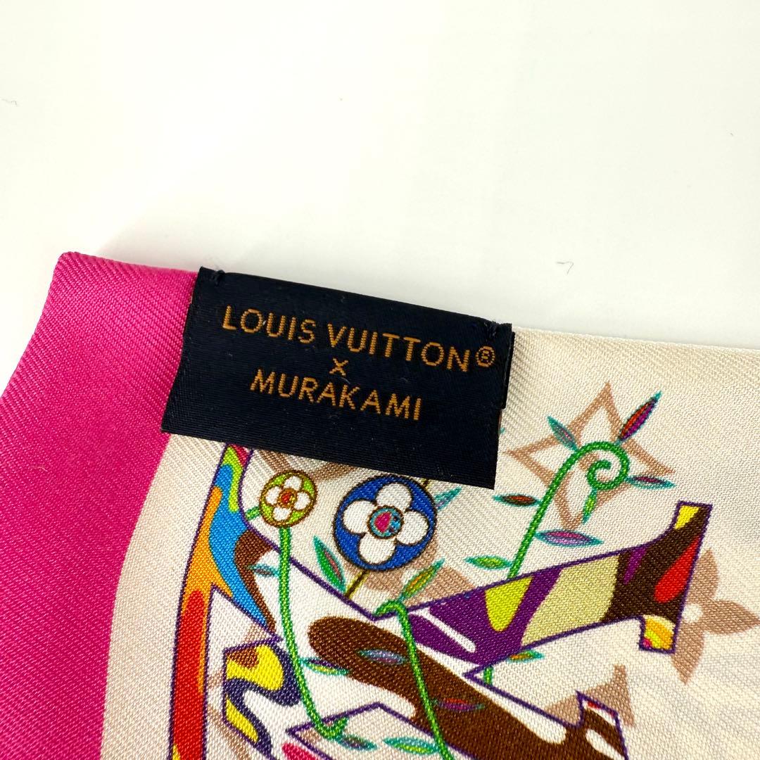 美品 ルイヴィトン 村上隆 バンドー スーパーフラット lv tm スカーフ