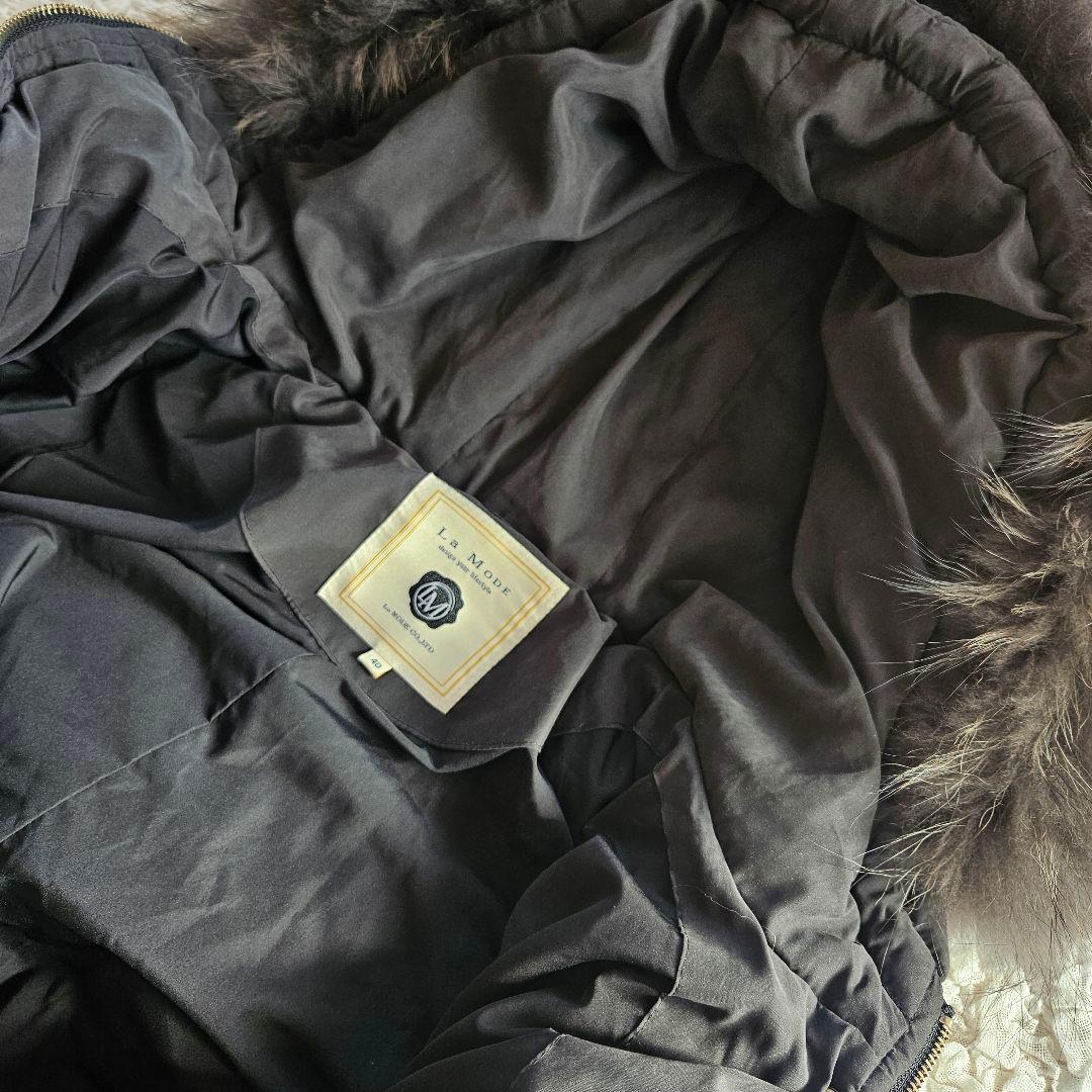 ​【La Mode】軽量ダウンコート 黒 サイズ40 ダウン90%　手洗い可能