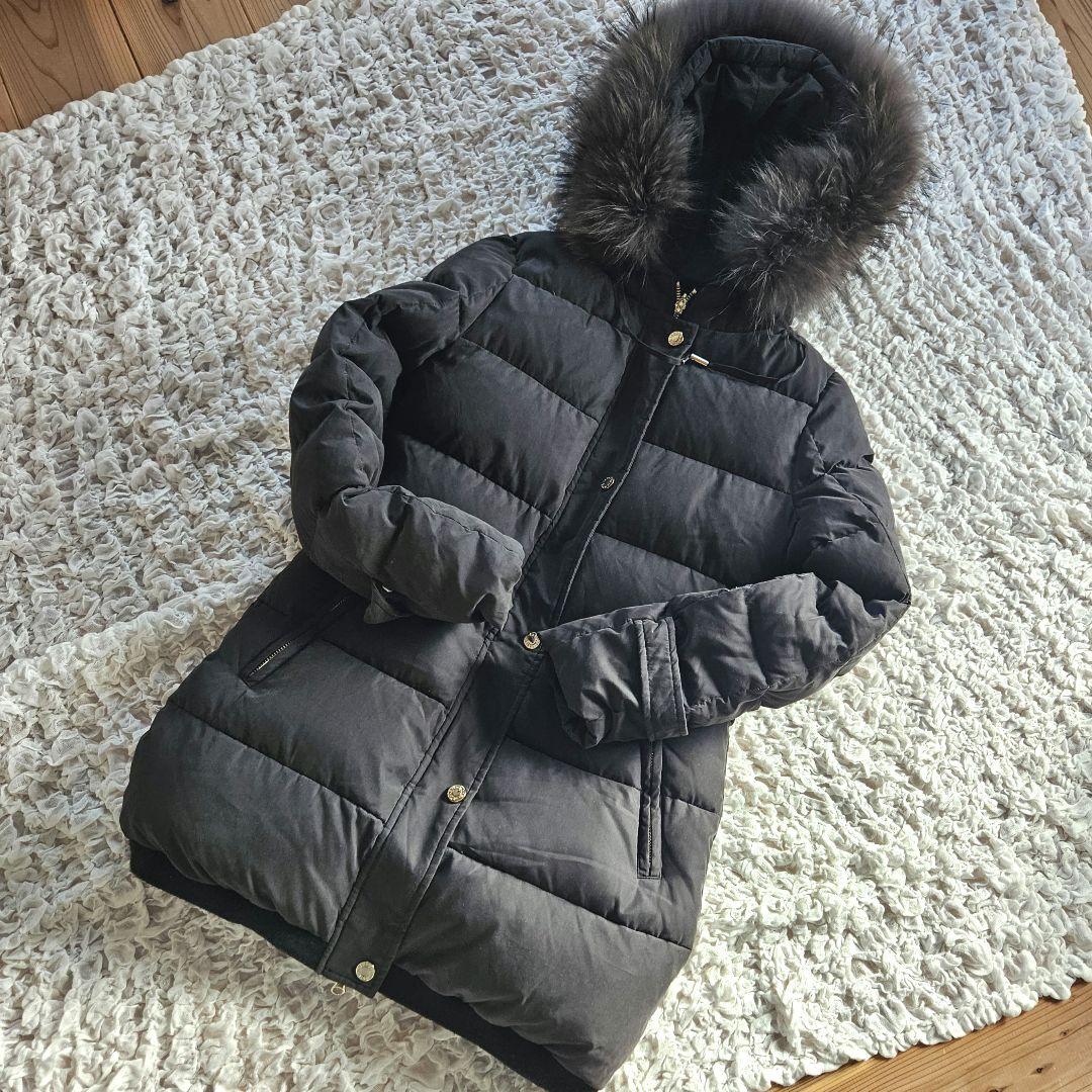 ​【La Mode】軽量ダウンコート 黒 サイズ40 ダウン90%　手洗い可能