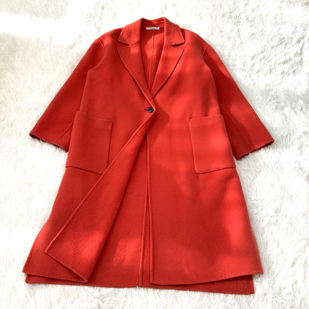 B&Y ユナイテッドアローズ　ウールリバーコート　オレンジ