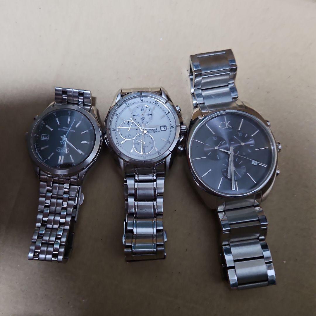 カルバンクラインメンズ腕時計K2F271クロノグラフ他ジャンク品セイコウシチズン