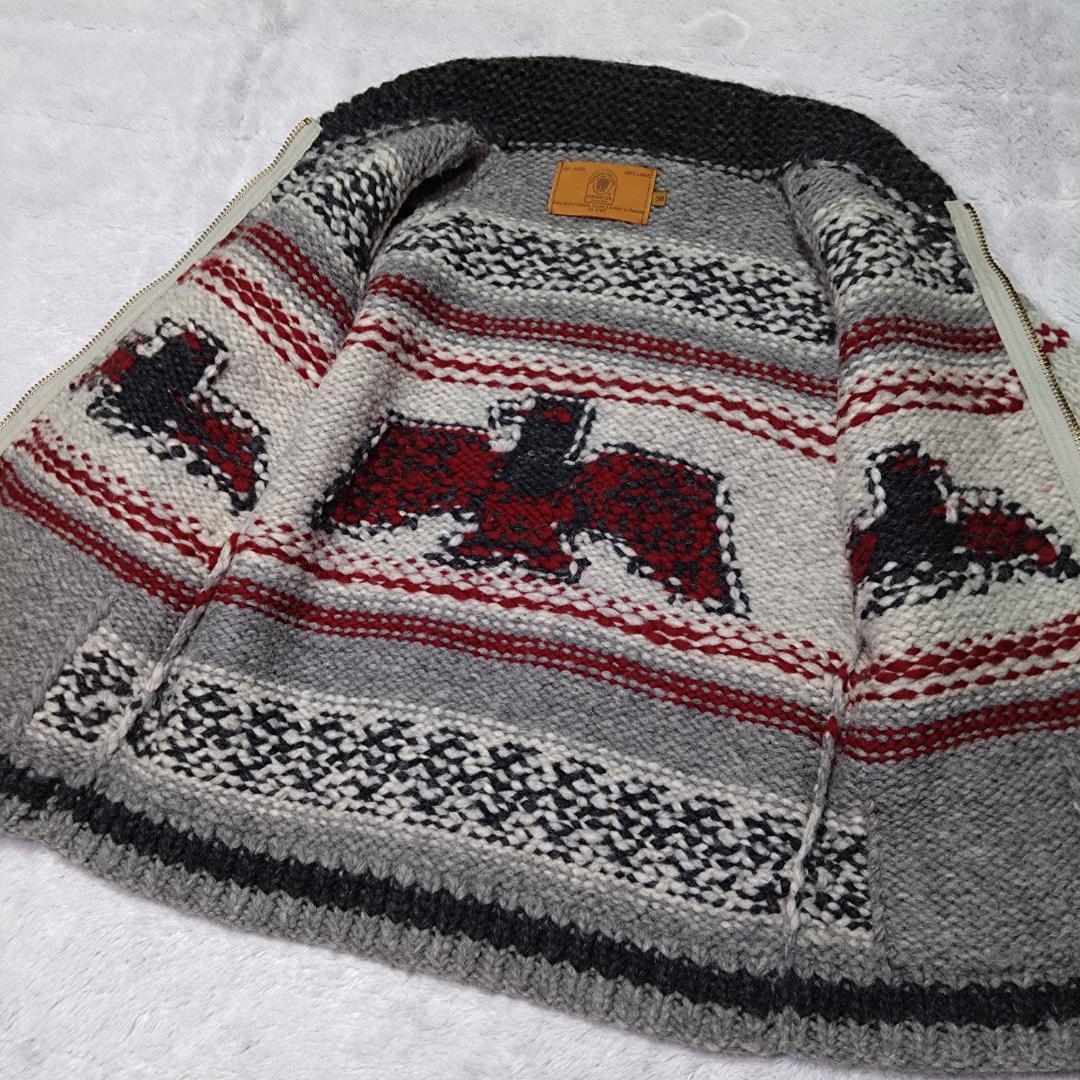 カナディアンセーター　ジップアップカウチン　Ｍ　コンドル　ハンドメイド　カナダ製