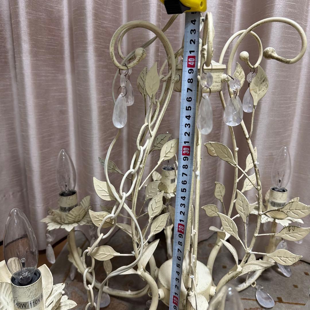 シャンデリア 6灯 ローラアシュレイ シャビー アンティーク 姫系 白家具