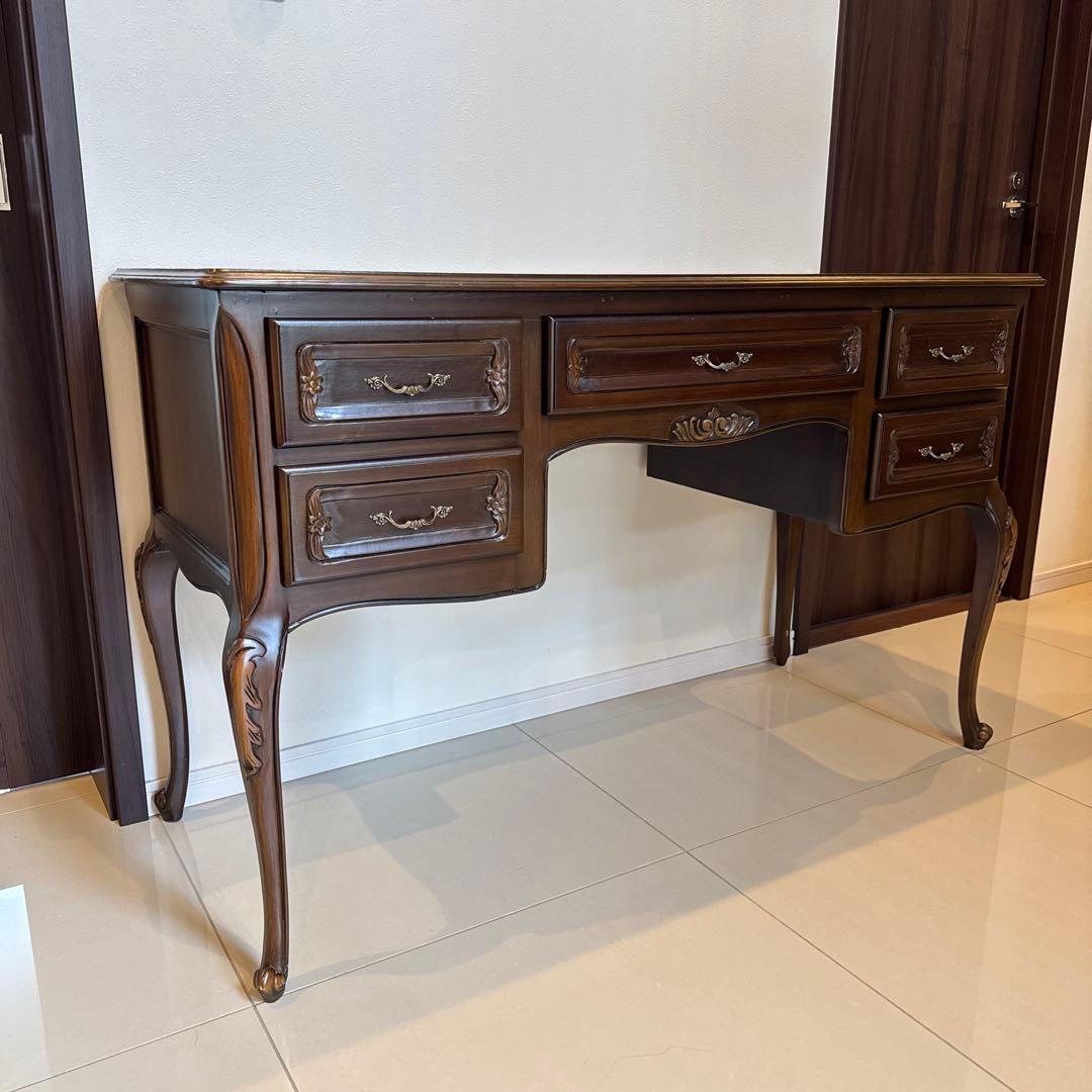 Vivishop様　英国調　アンティーク木製デスク ダークブラウン